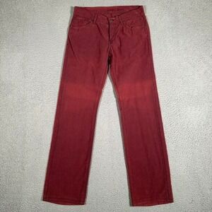 7 For All Mankind Pants Mens 32x31 Burgundy Corduroy Slimmy Slim Fit Casual Logo